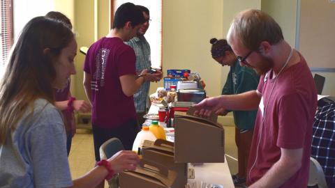 Students have breakfast at 2019 Boot Camp